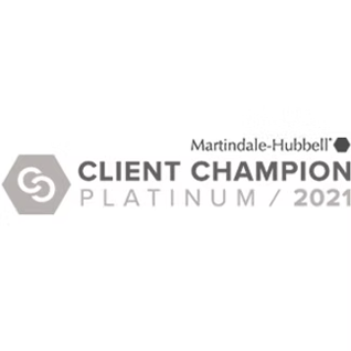 Martindale Hubbell Client Champion Platinum 2021